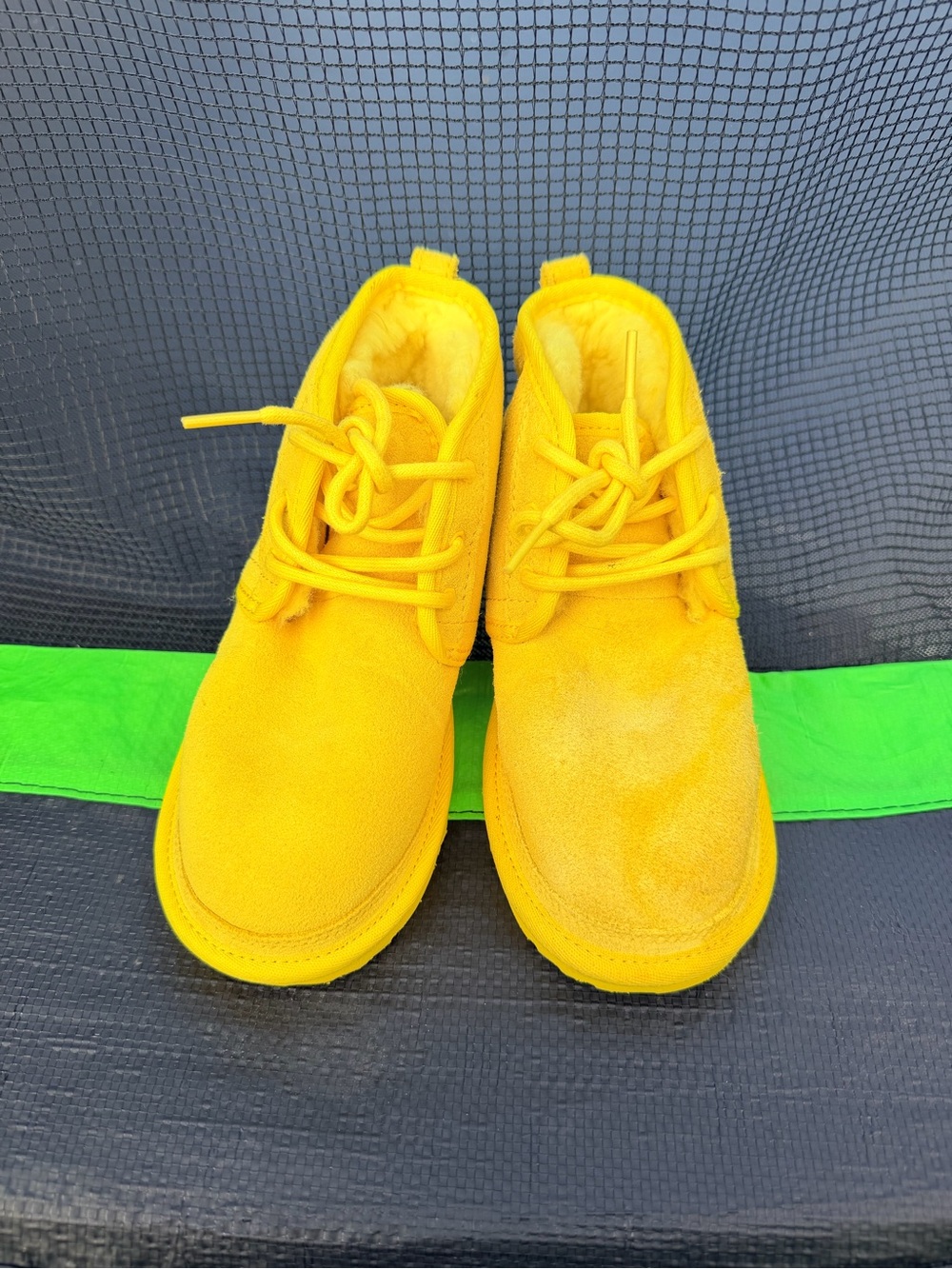 UGG Bright Yellow Kids Suede Lace-Up Boots - Picture 2 of 6